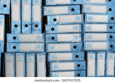 Micronesia Flag Colors Folder Stack, Bureaucracy and Government Administration Concep