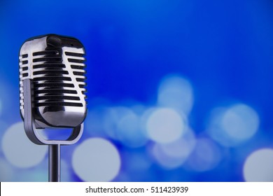 Microphone Blue Background Stock Photo 511423939 | Shutterstock