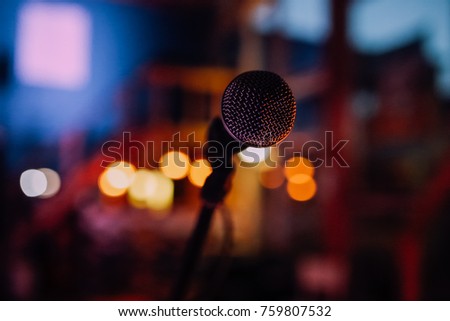Microphone close up in a empty dark night club Foto stock © 