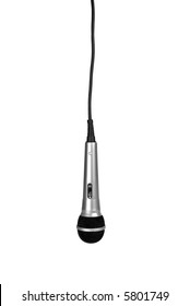 Microphone With Cord Isolated Over A White Background