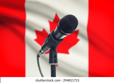 Microphone with national flag on background series - Canada