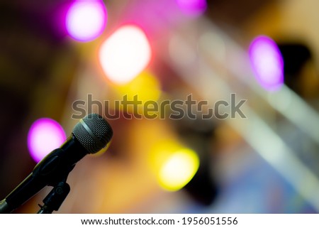 Similar – Image, Stock Photo The microphone on stage before the artist performance