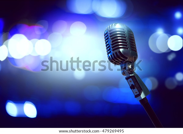 Microphone On Stage Stock Photo (Edit Now) 479269495