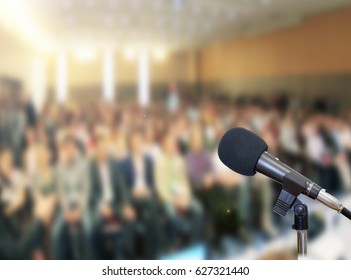 Microphone on stage against a background of auditorium - Powered by Shutterstock