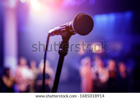 The microphone on stage before the artist performance