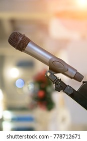 Microphone. Microphone on stage. Microphone close-up.  Classical music. Music