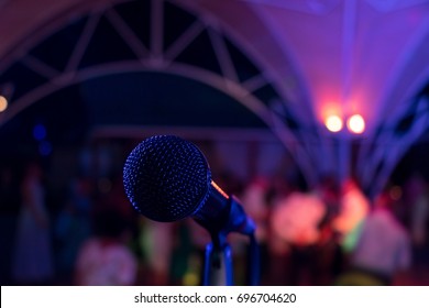 Microphone. Microphone On Stage. Microphone Close-up. A Pub. Bar. A Restaurant. Classical Music. Music