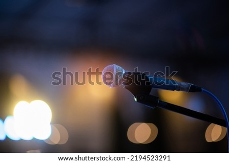 Similar – Image, Stock Photo The microphone on stage before the artist performance