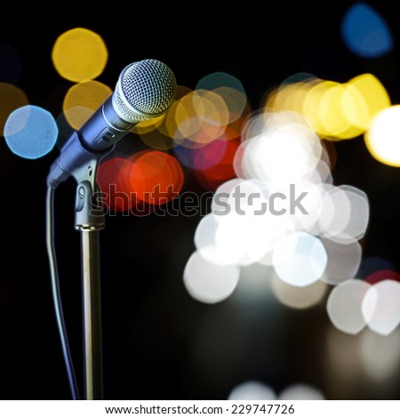 Similar – Image, Stock Photo The microphone on stage before the artist performance