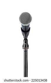 Microphone On Stand, On White Background