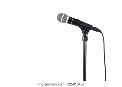 Microphone On Stand, On White Background