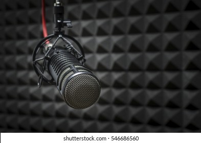 Microphone In Radio Studio