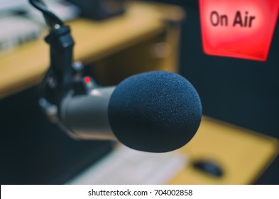 Microphone In Radio Studio