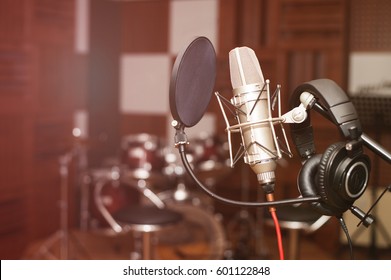 Microphone In A Recording Studio