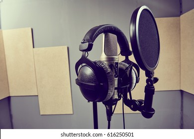 Microphone In A Recording Studio