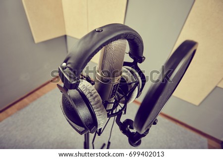 microphone in a recording studio