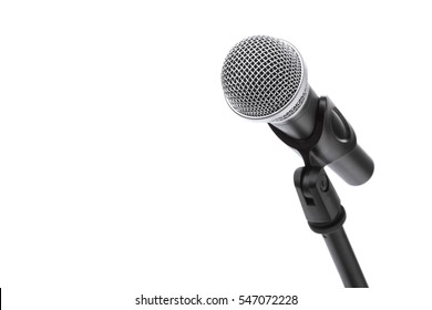 Microphone And Stand Isolated On White Background