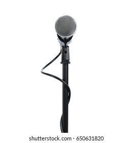 Microphone With Stand Isolated On White Background