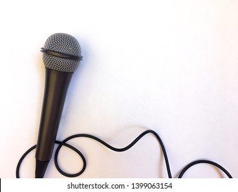 Microphone With Wire Isolated On White Background