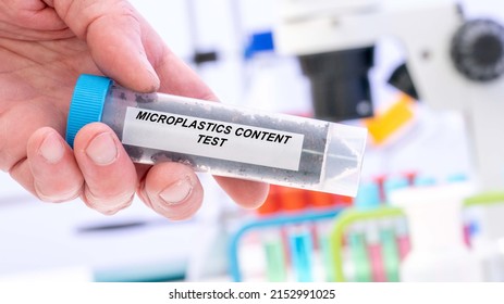 Microplastics Content Testsoil Sample In Test Tube