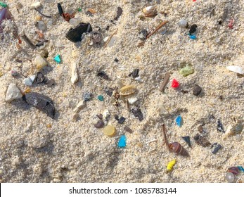 Microplastics On A Beach