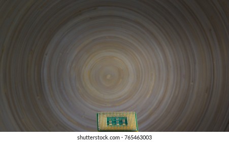 Microprocessor - closeup detail, blurred background