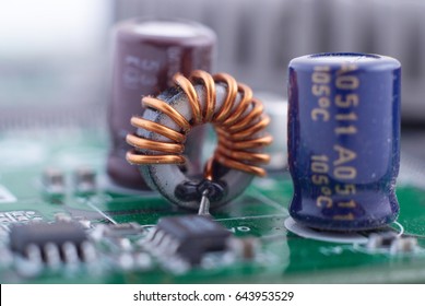Microprocessor with motherboard background. Computer board chip circuit. Microelectronics hardware concept.