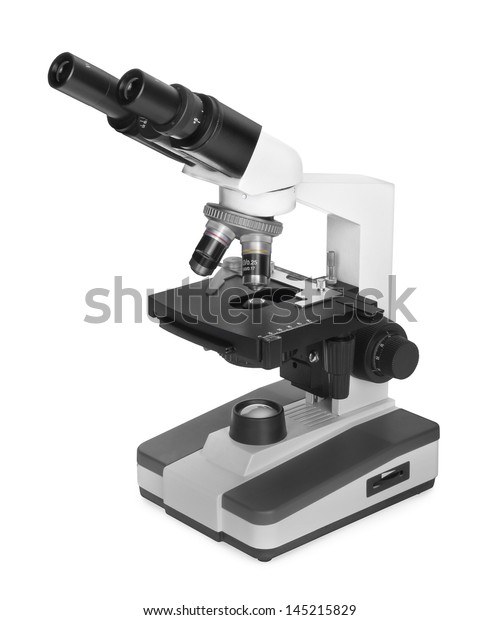 Microscope Isolated On White Background Stock Photo 145215829 ...