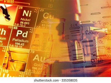 Microscope in laboratory. Science theme.
