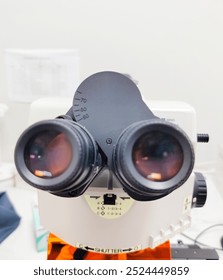 microscope for microbial identification in the laboratory
