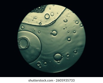 microscope view of cells or air bubbles in liquid, science background