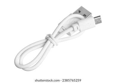 Micro-USB cable isolated on white background. High quality photo