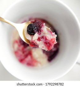 Microwave Blueberry Mug Cake Cooked