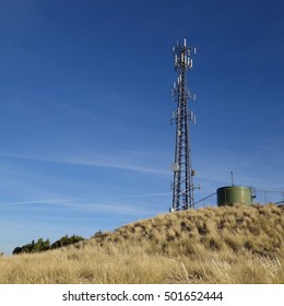 Microwave cell phone tower on the to of Mt Nebo near Cedar Hill, NM