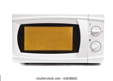 Microwave Oven. Isolated On White.