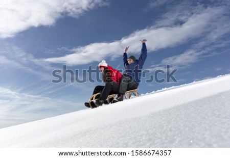 Similar – Foto Bild Schneepiste in den Allgäuer Alpen