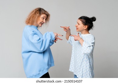 Mid Aged Mother Scold Teen Daughter Daughter, Angry Mom Tell Complaints Lecturing Teen Adult Child Feeling Stressed, Misunderstandings, Generational Gap, Difficulties In Relationships Concept