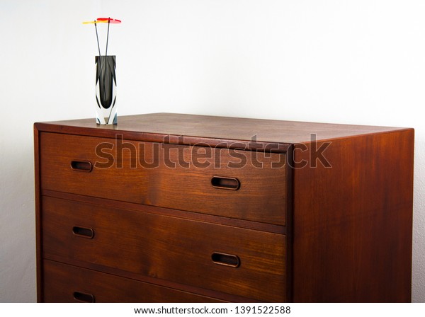 Mid Century Teak Wood Commode Dresser Stock Photo Edit Now