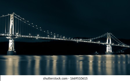 Mid Hudson Bridge At Night