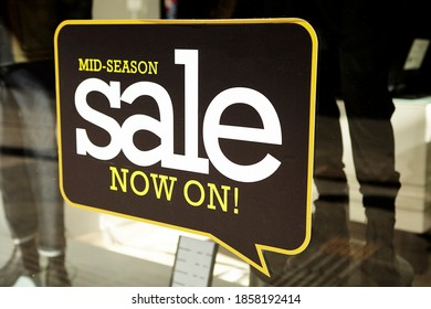 Mid Season Sale Sticker, Sales At Retail Store