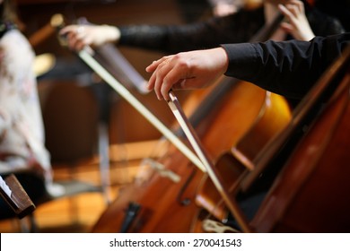 Mid section of bassists playing - Shutterstock ID 270041543
