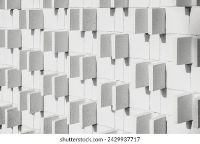 Mid-century modern exterior block wall pattern and texture with shadows