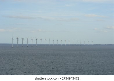 The Middelgrunden Wind Farm In The Øresund Near Copenhagen, Denmark