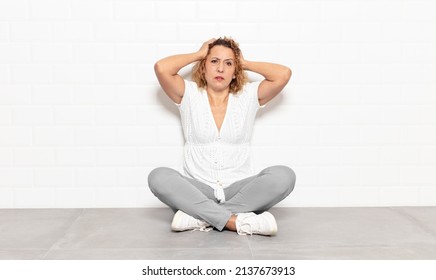 Middle Age Woman Feeling Frustrated And Annoyed, Sick And Tired Of Failure, Fed-up With Dull, Boring Tasks