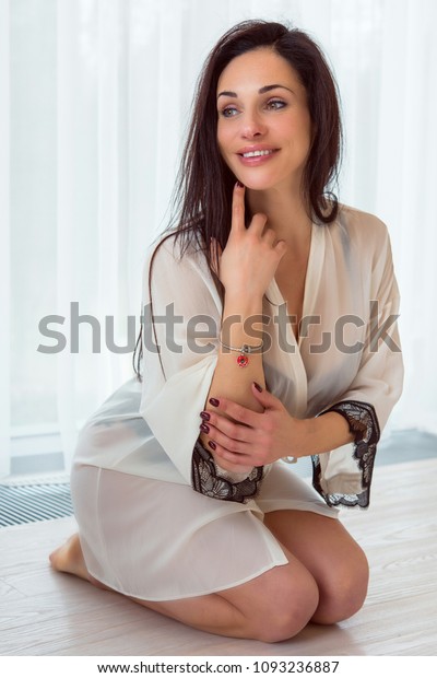 Middle Age Woman Relaxing Home Beautiful Stock Photo Edit Now