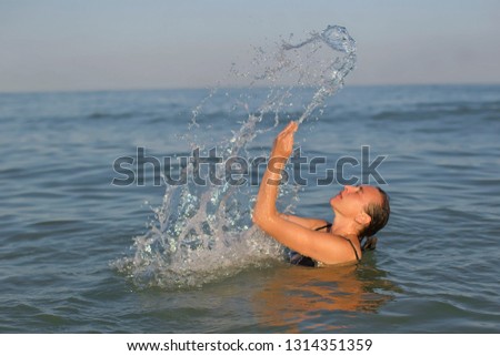 Image, Stock Photo leg Woman Beach Ocean