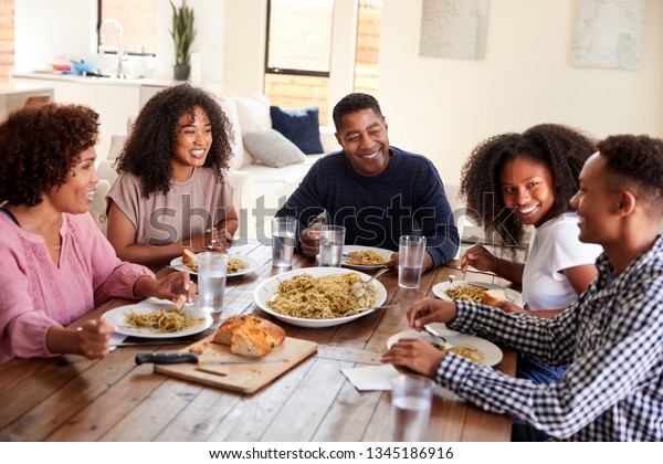 Middle Aged Black Couple Sitting Dinner Stock Photo (Edit Now) 1345186916