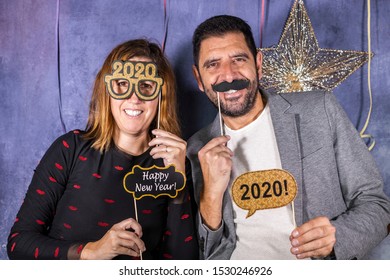 Middle Aged Couple Celebrating New Yaers Eve