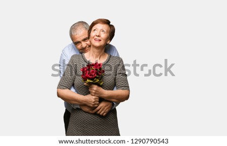 Middle aged couple celebrating valentines day
