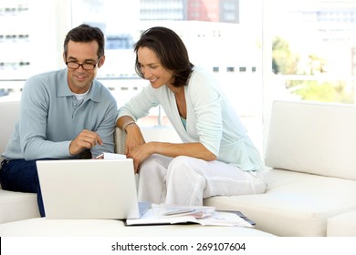 Middle Aged Couple Doing Home Finances